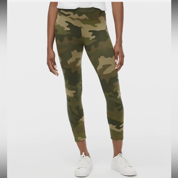 J. Crew Everyday Legging Green Camouflage Print Pull On Stretch - Picture 1 of 10
